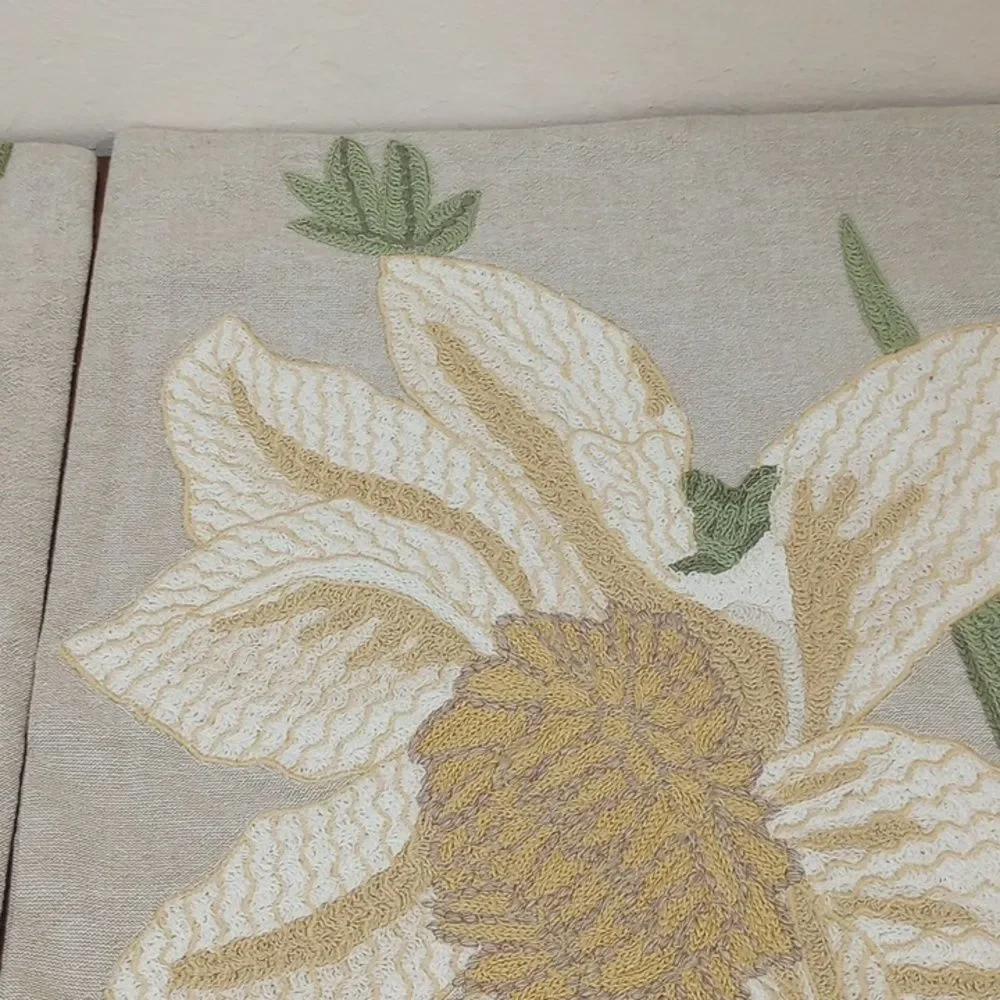 Pottery Barn Bird And Flower Pillow Shams, Set Of 2, 24